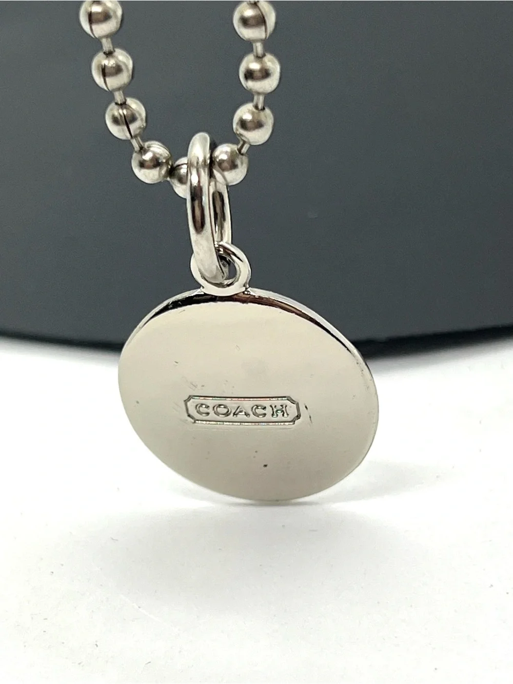 Coach Authentic Black Patent Leather Hangtag Est 1941 Silver Medallion Charm